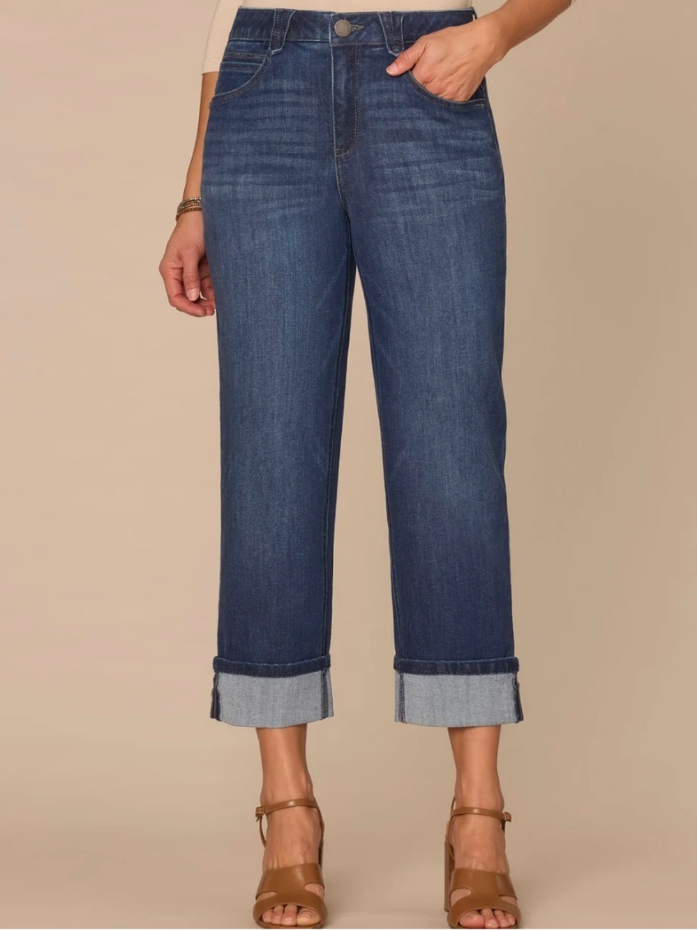Democracy "Ab"solution® High Rise Round Up Yoke Boyfriend Jean with Cropped Cuff